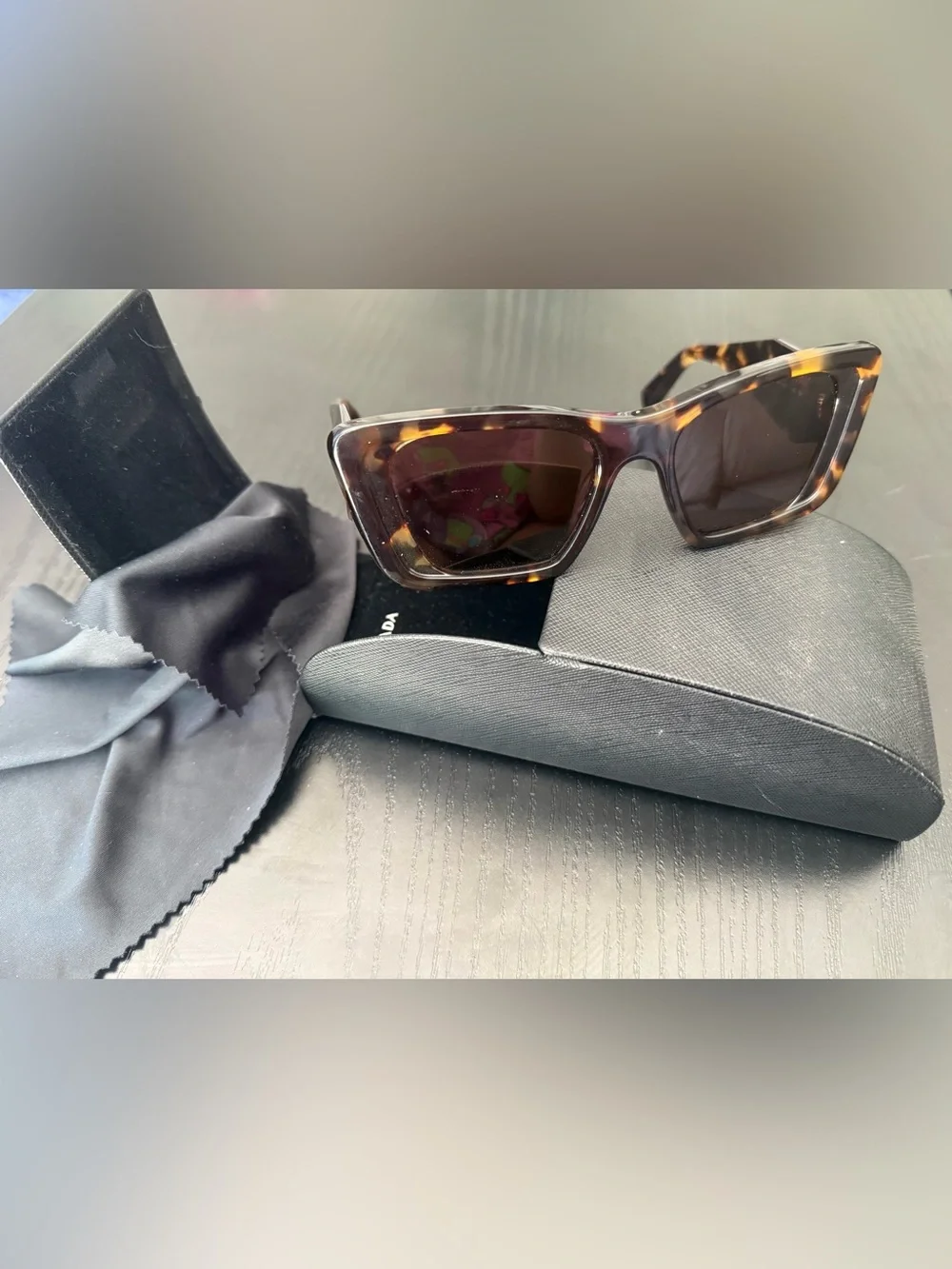Prada Tortoiseshell Square Frame Sunglasses